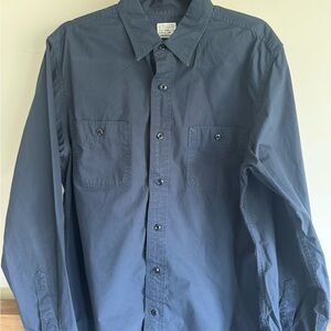 J. Crew Authentic WorkWear Button-Up Navy Cargo Shirt